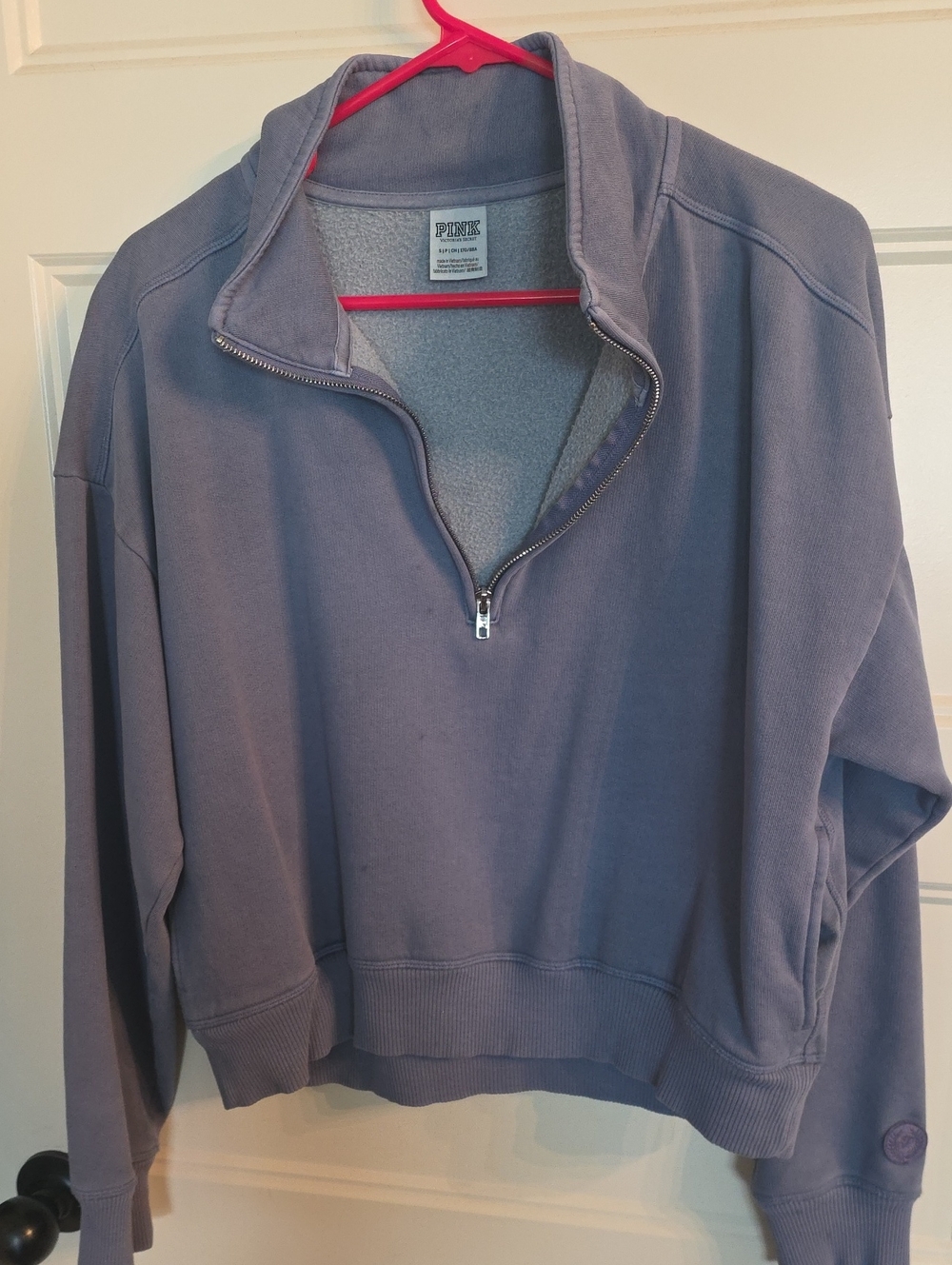 PINK Victoria's Secret Lavender Quarter-Zip Pullover